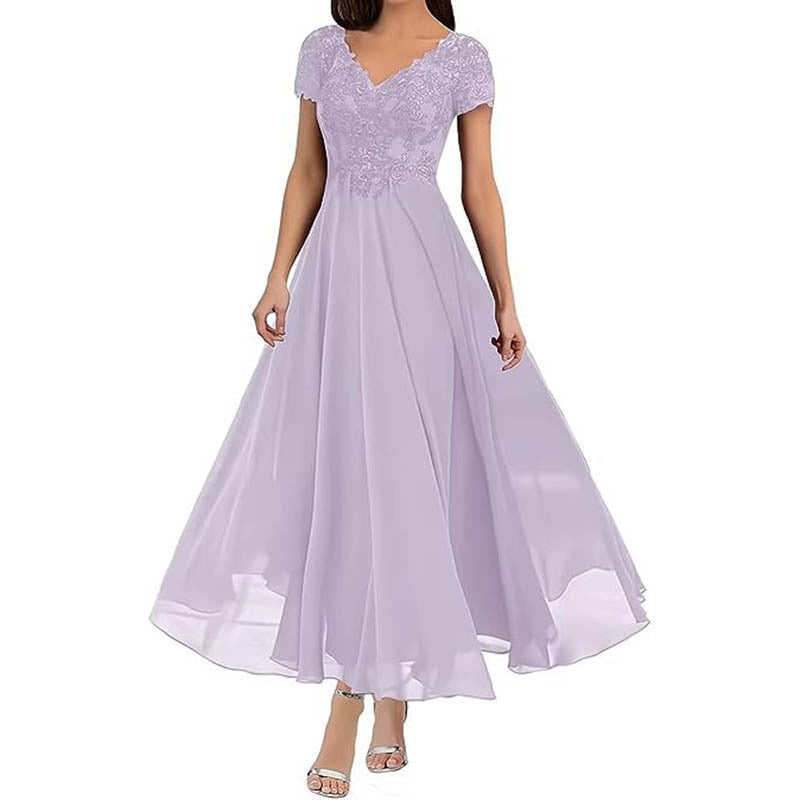 Plus Size Women V-neck Chiffon Formal Party evening dress（Processing time need 3-6 days） 16