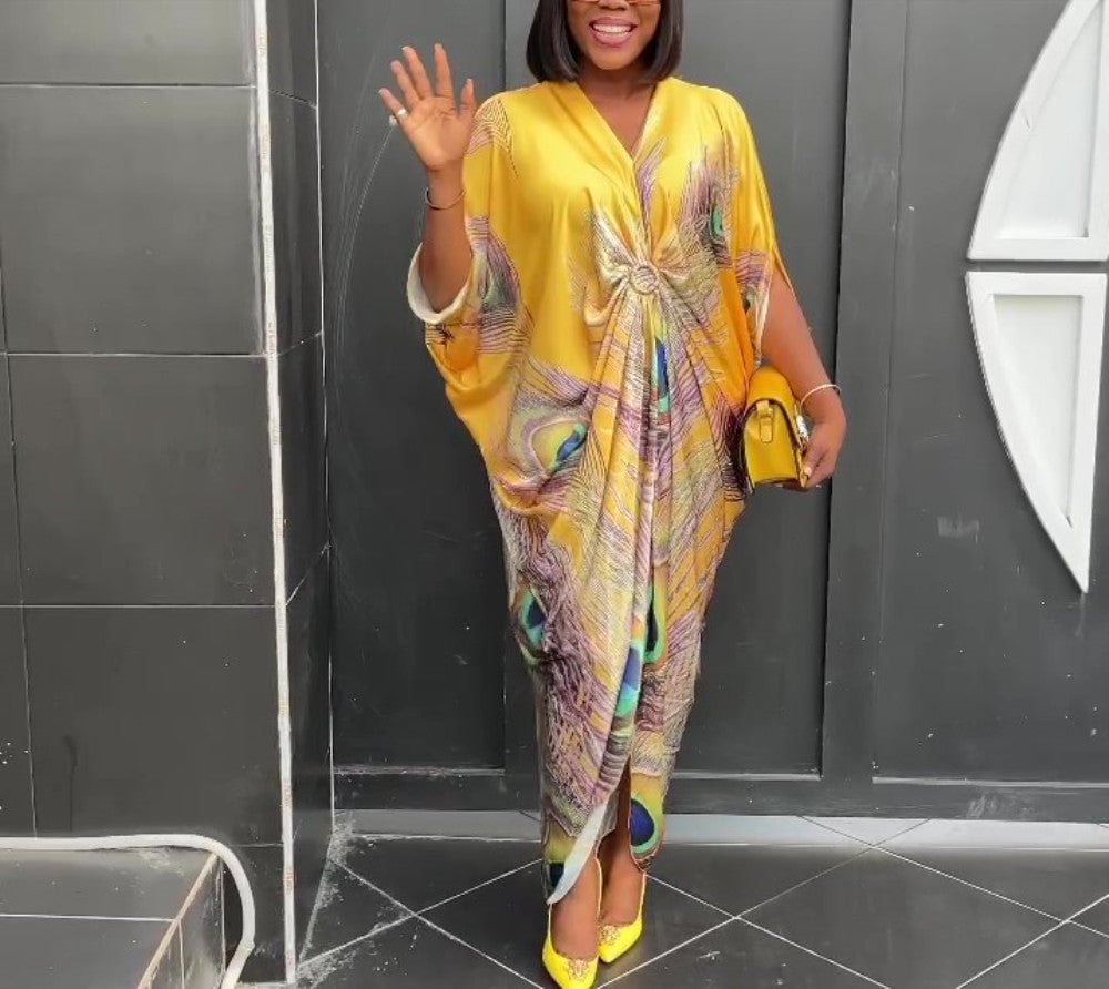 Summer Ladies Printed Short Sleeve Loose Dress