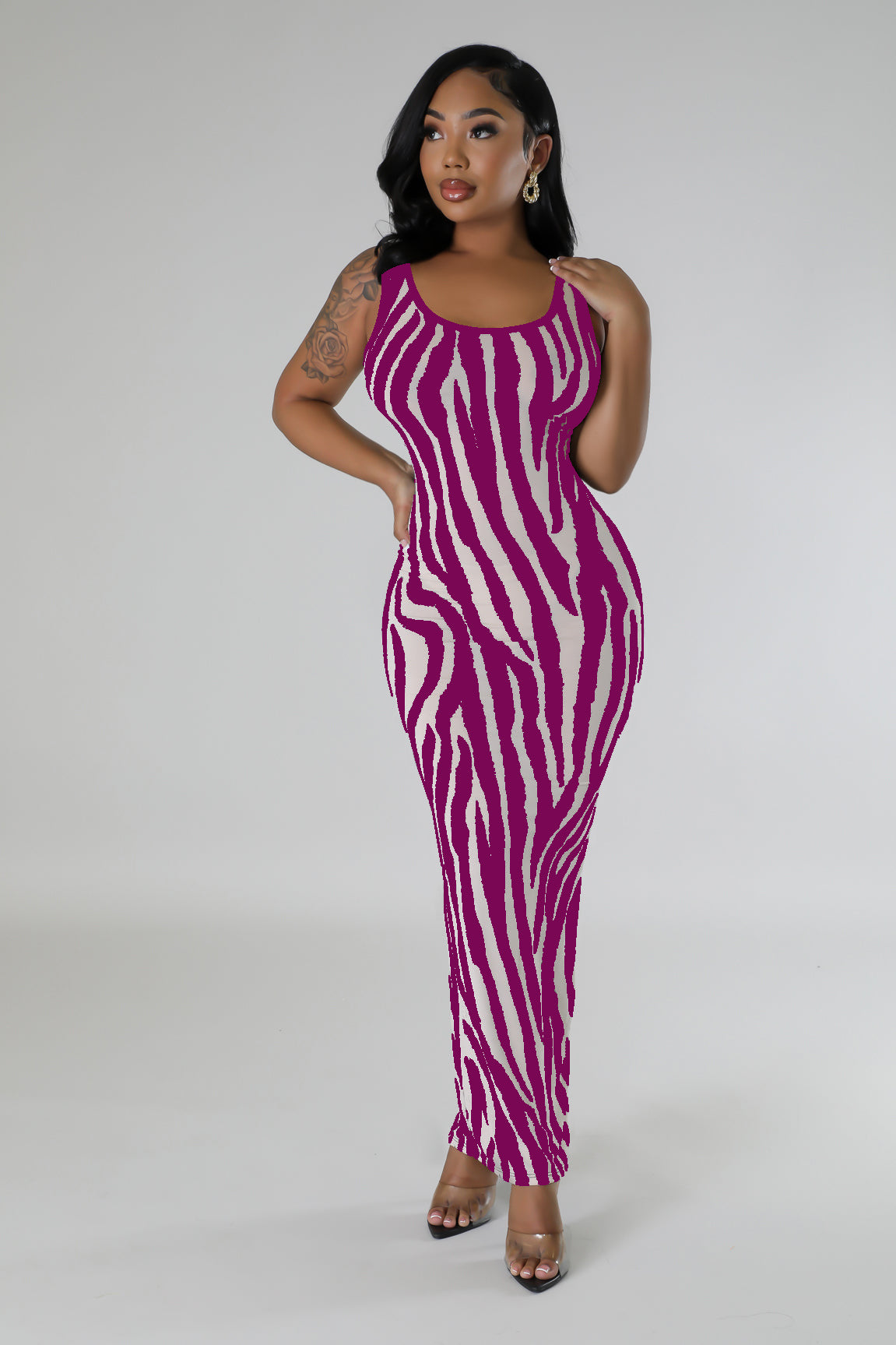 Summer Women's Zebra Print Sleeveless Hollow Long Dress 18