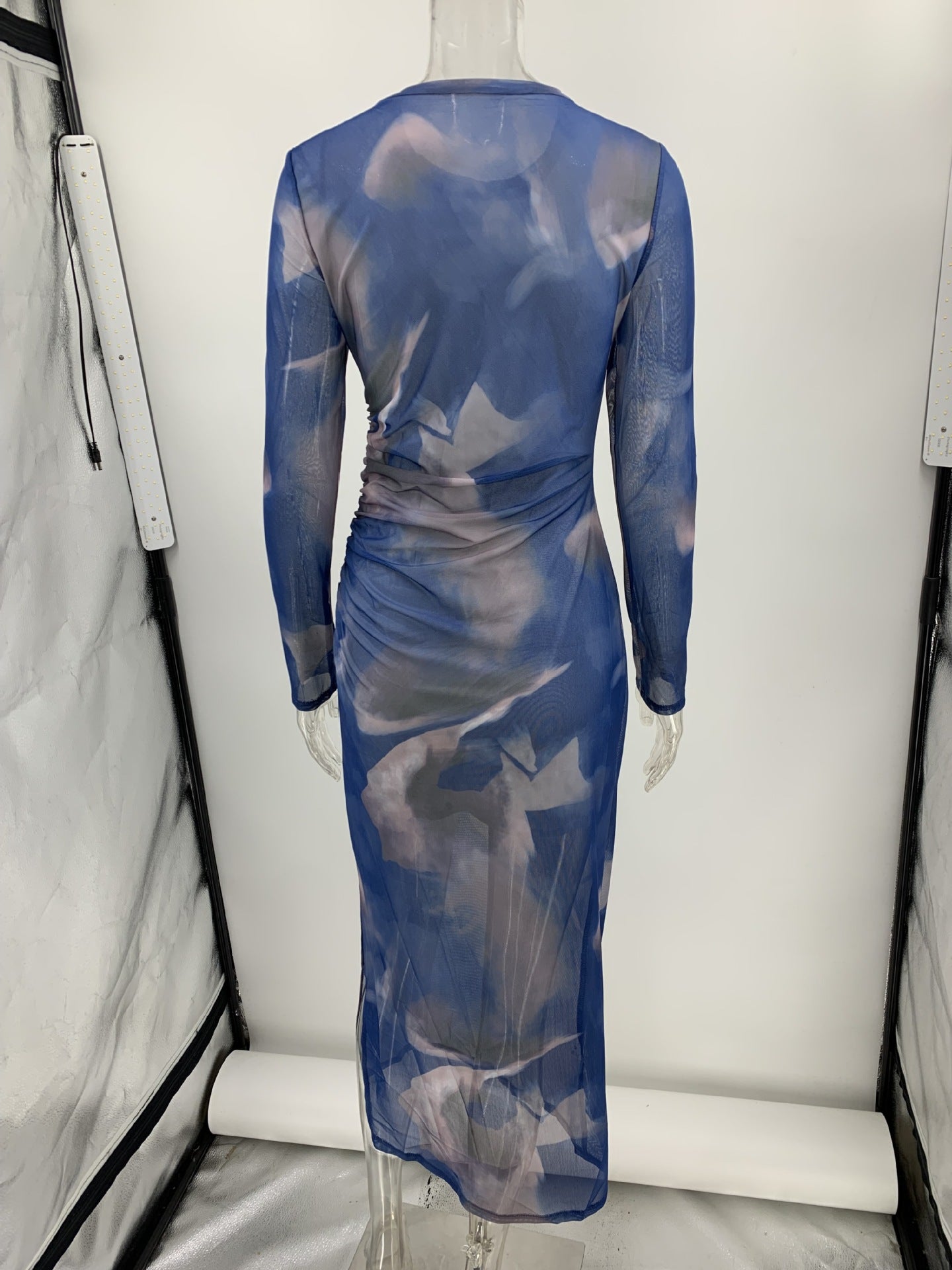 Autumn Mesh Sexy Printed Slim Long-Sleeved Dress 11