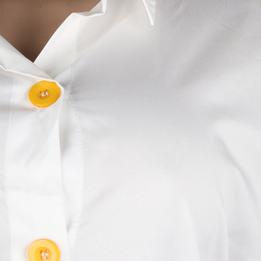 Sexy Color Block Pocket Long Shirtwomen's Clothing 18