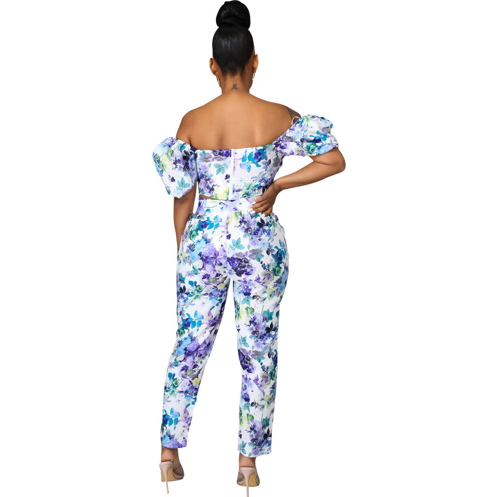 Women's Print Sexy Fashion Two-Piece Pants Set 4
