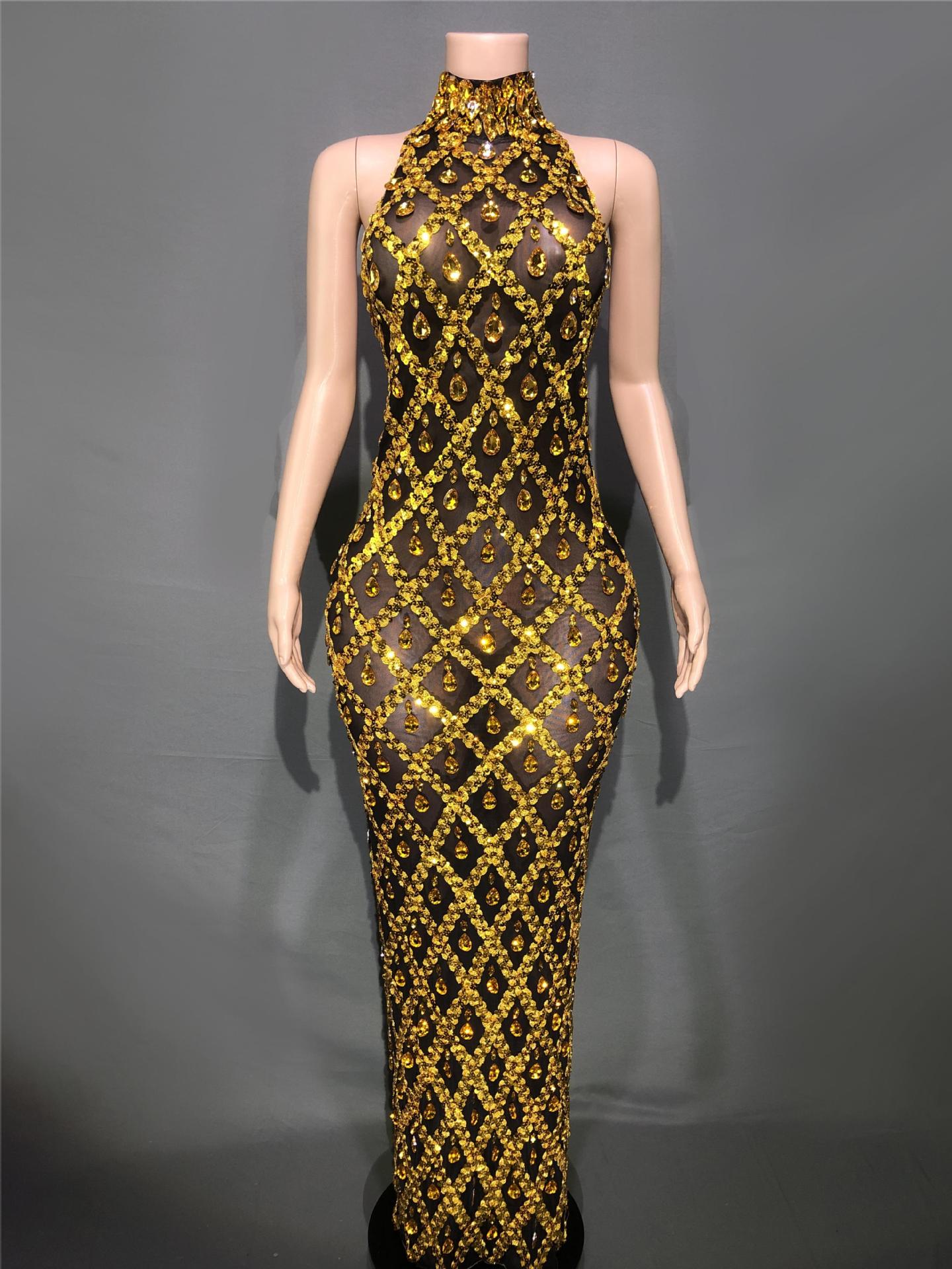 Plus Size Women rhinestone dress 13