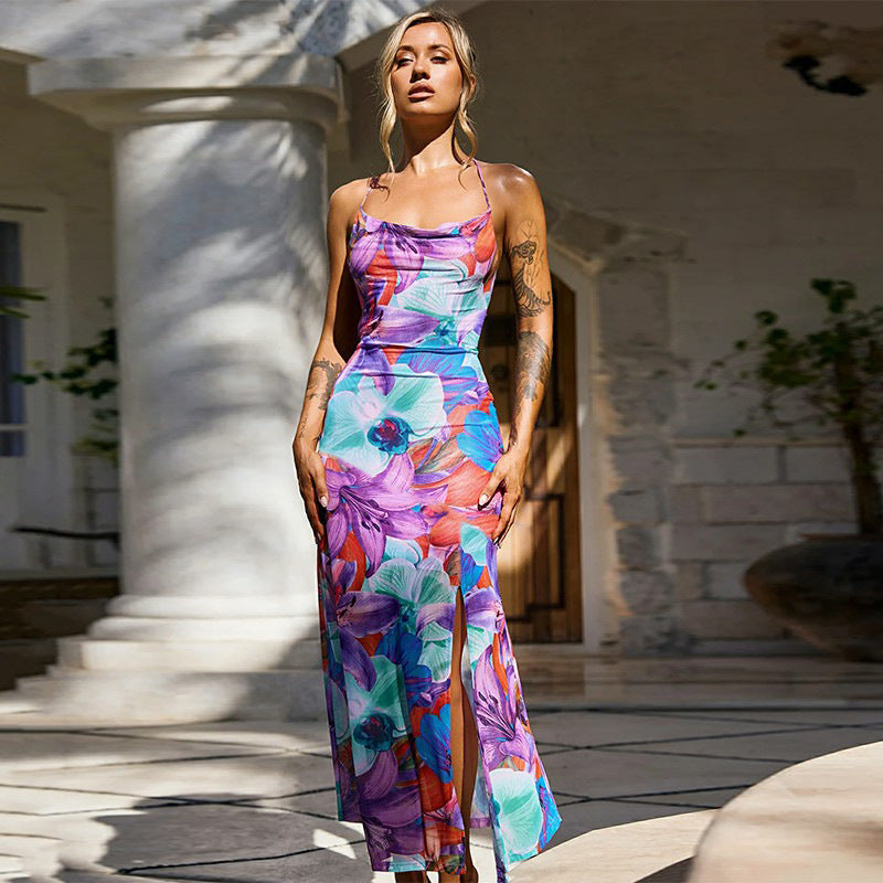 Women's summer sexy sleeveless printed dress 7