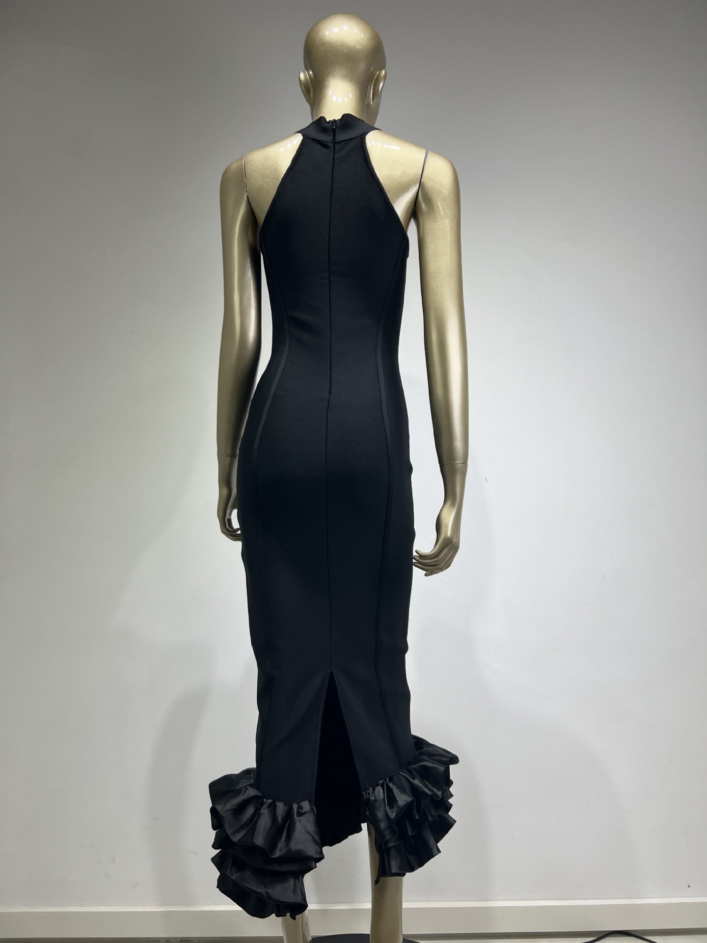 Women Elegant Sleeveless Tiered Hem Party Bandage Dress 12