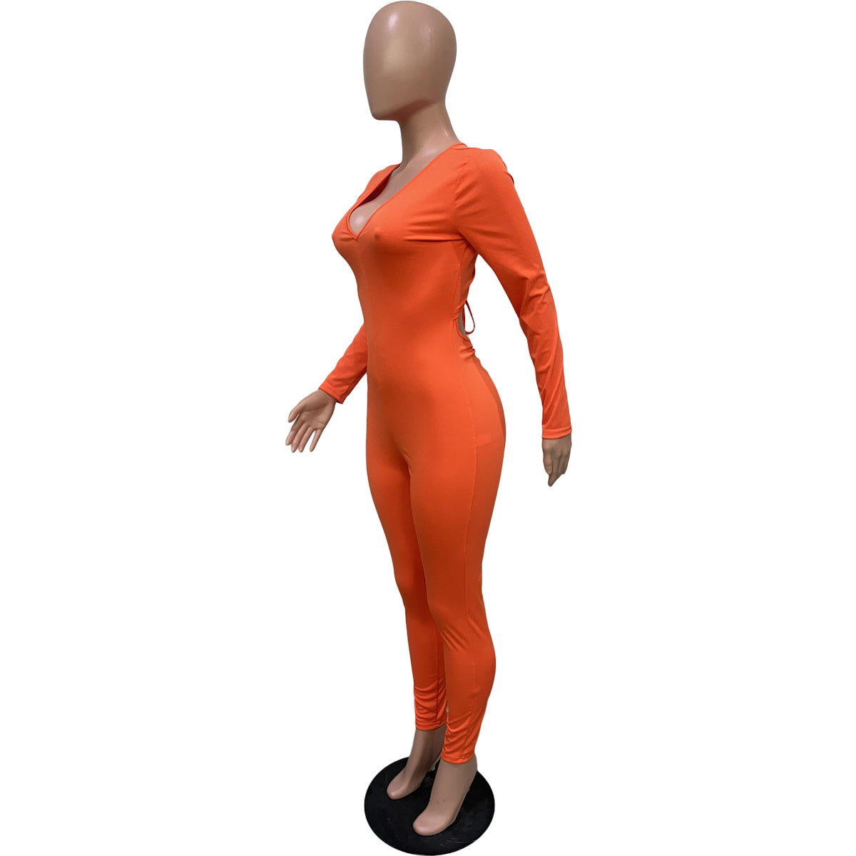 Women's Back Drawstring Scrunch Butt Sexy Jumpsuit 16