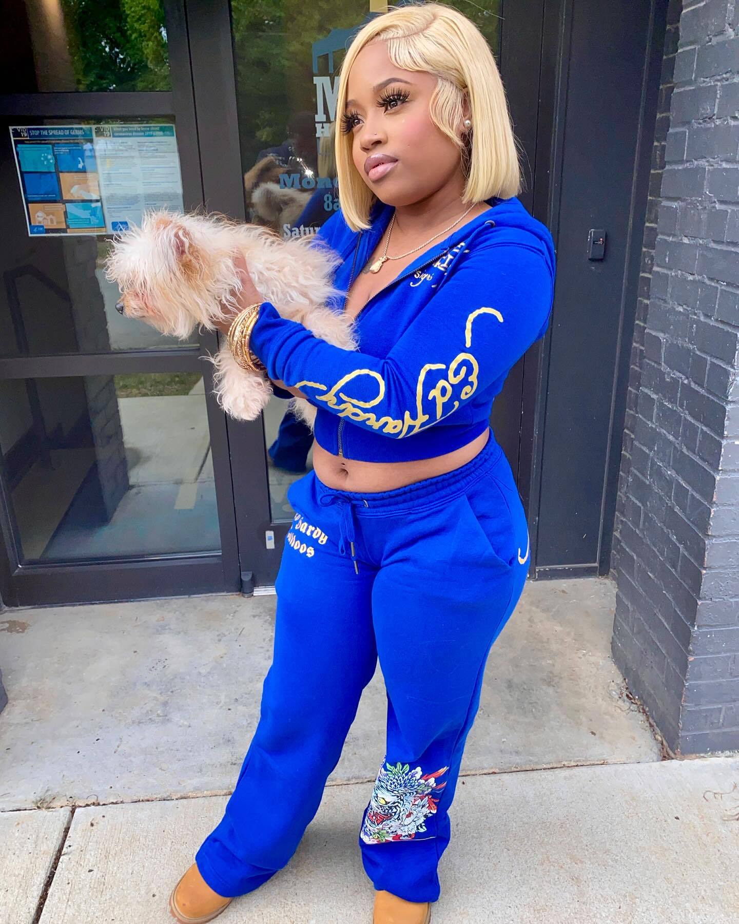 Women printed long-sleeved Top and Pant two-piece set 3