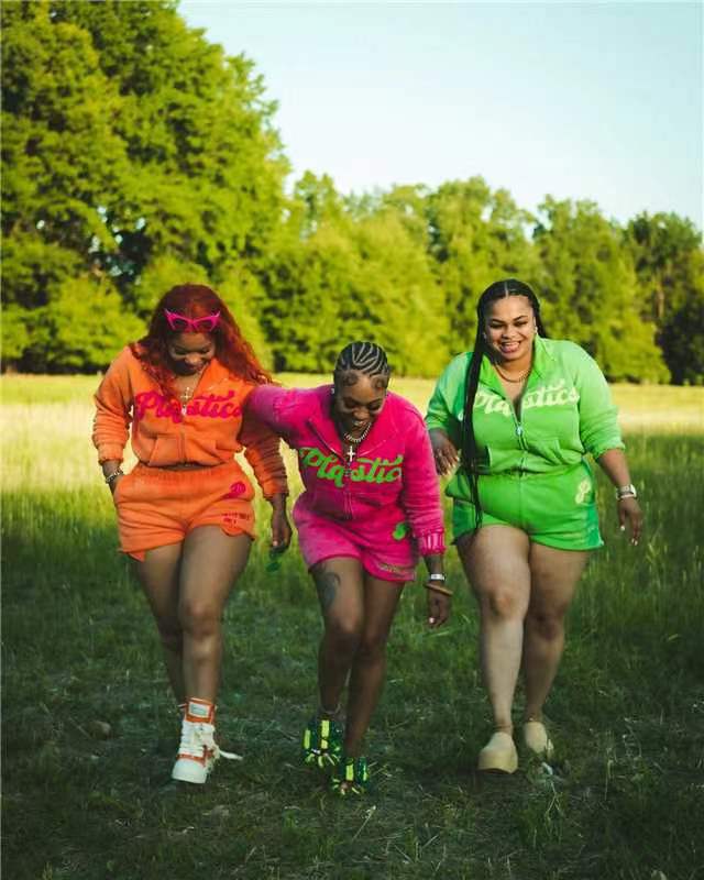 Women Letter Embroidery Long Sleeve Top and Shorts Two-Piece Set 11