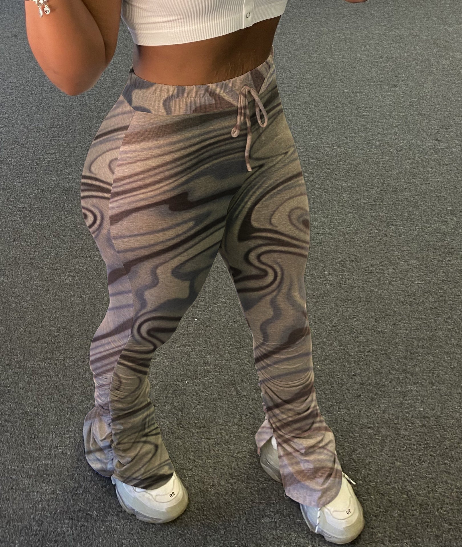 Women Casual printed pleated trousers 7