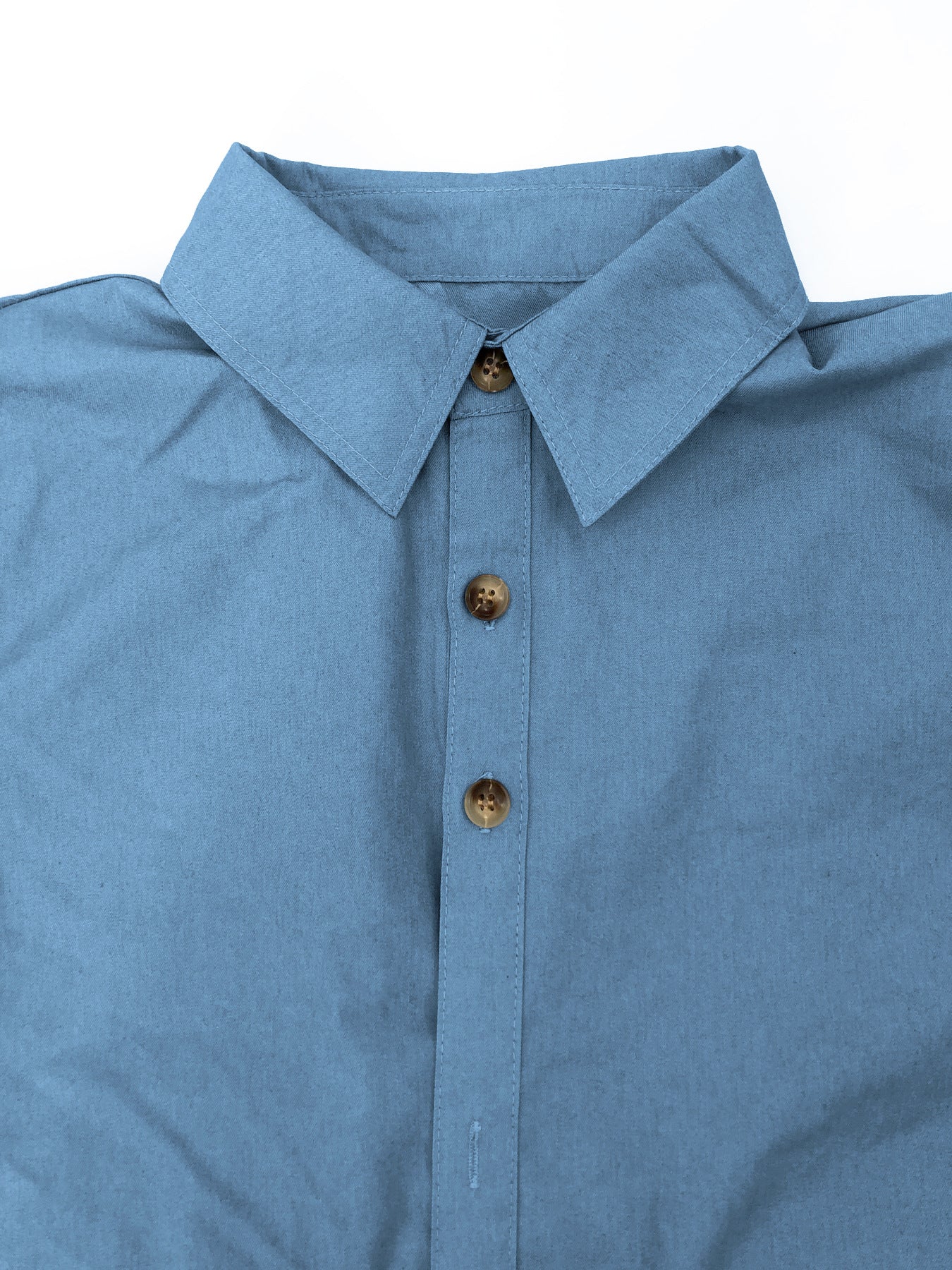 Muslim Ladies Solid Color Elegant Denim Dress 17