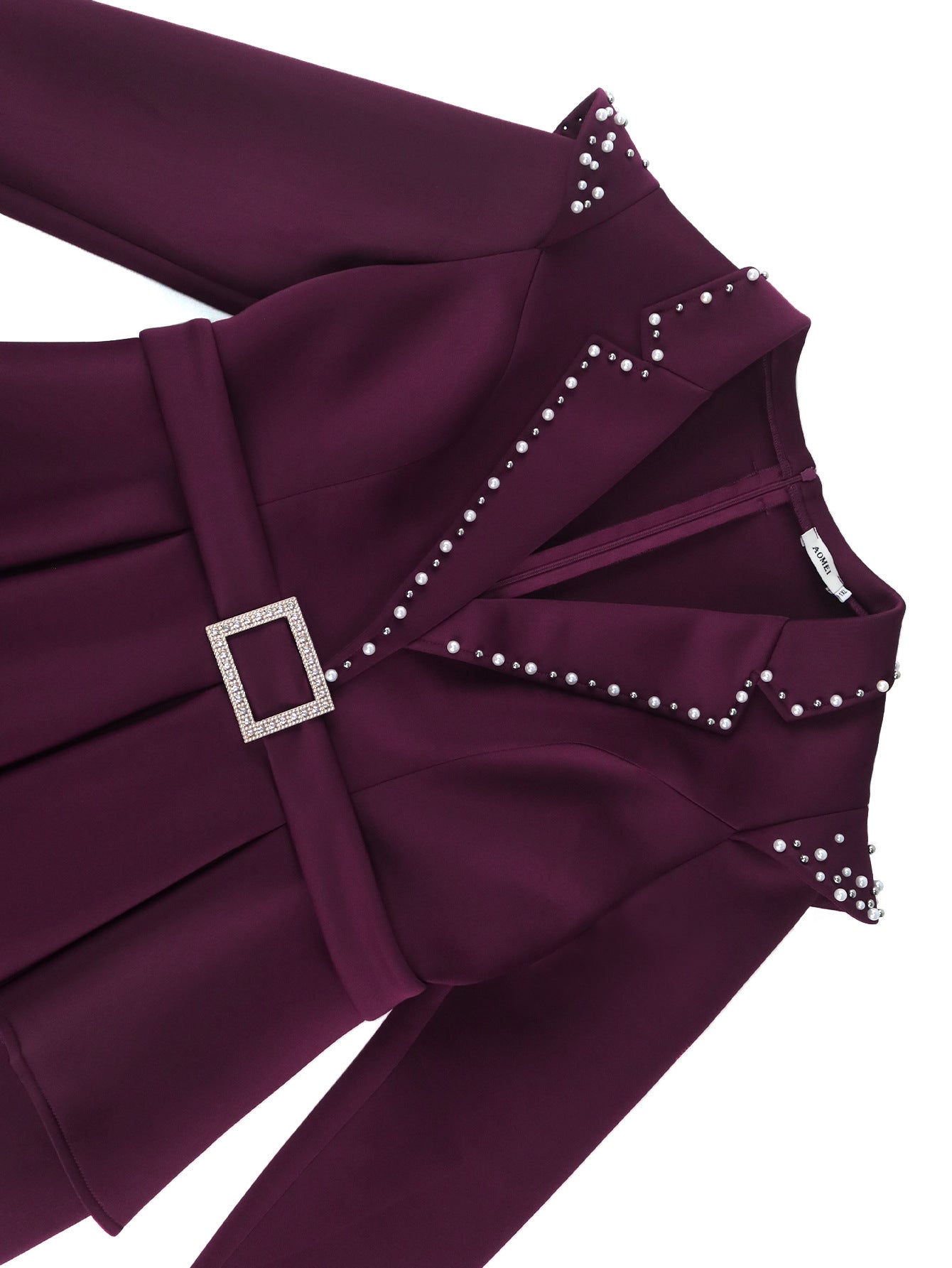 Women Turndown Collar Fake Two Piece Elegant dress 6