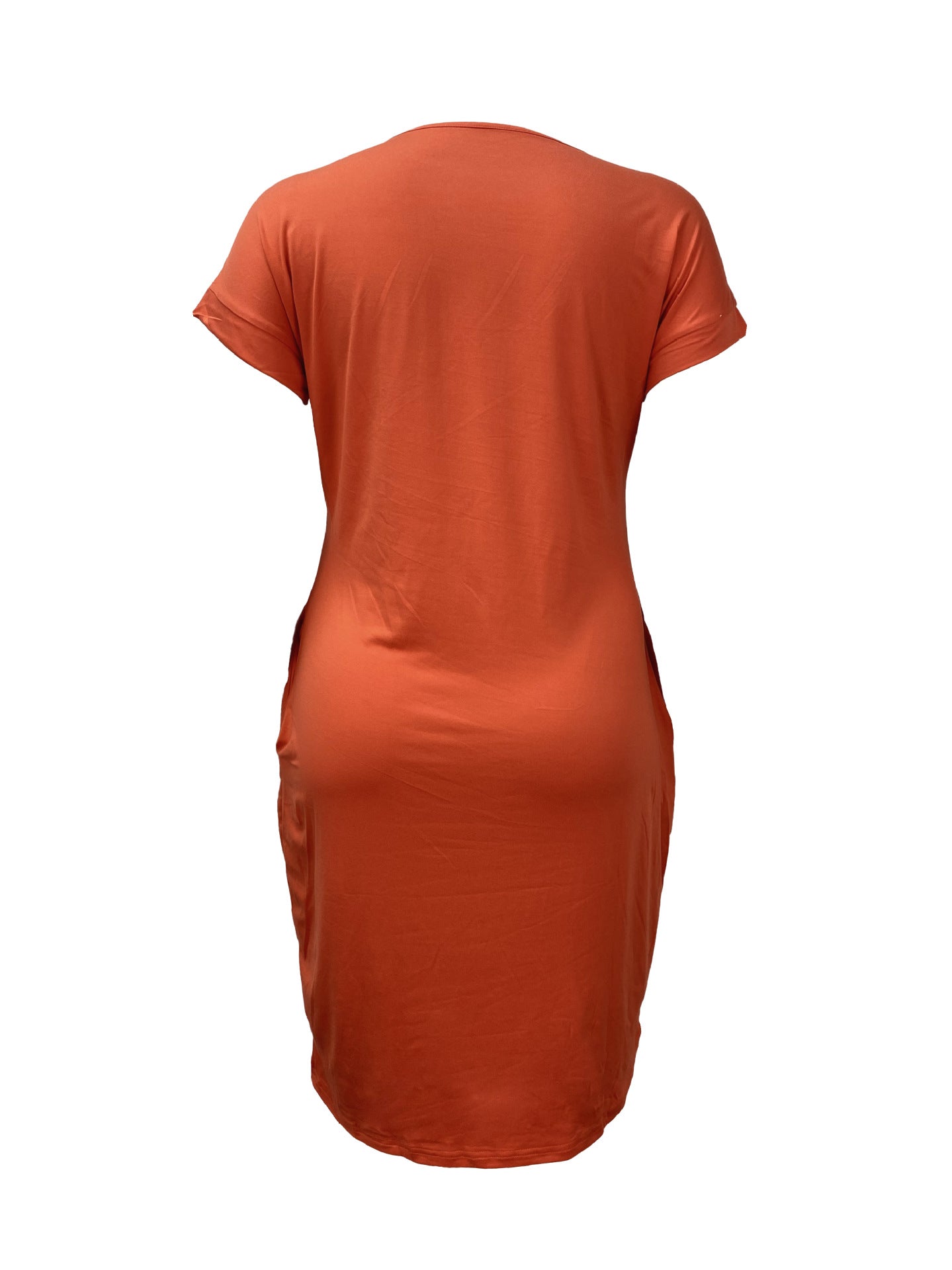 Plus Size Women Solid Casual Dress 4