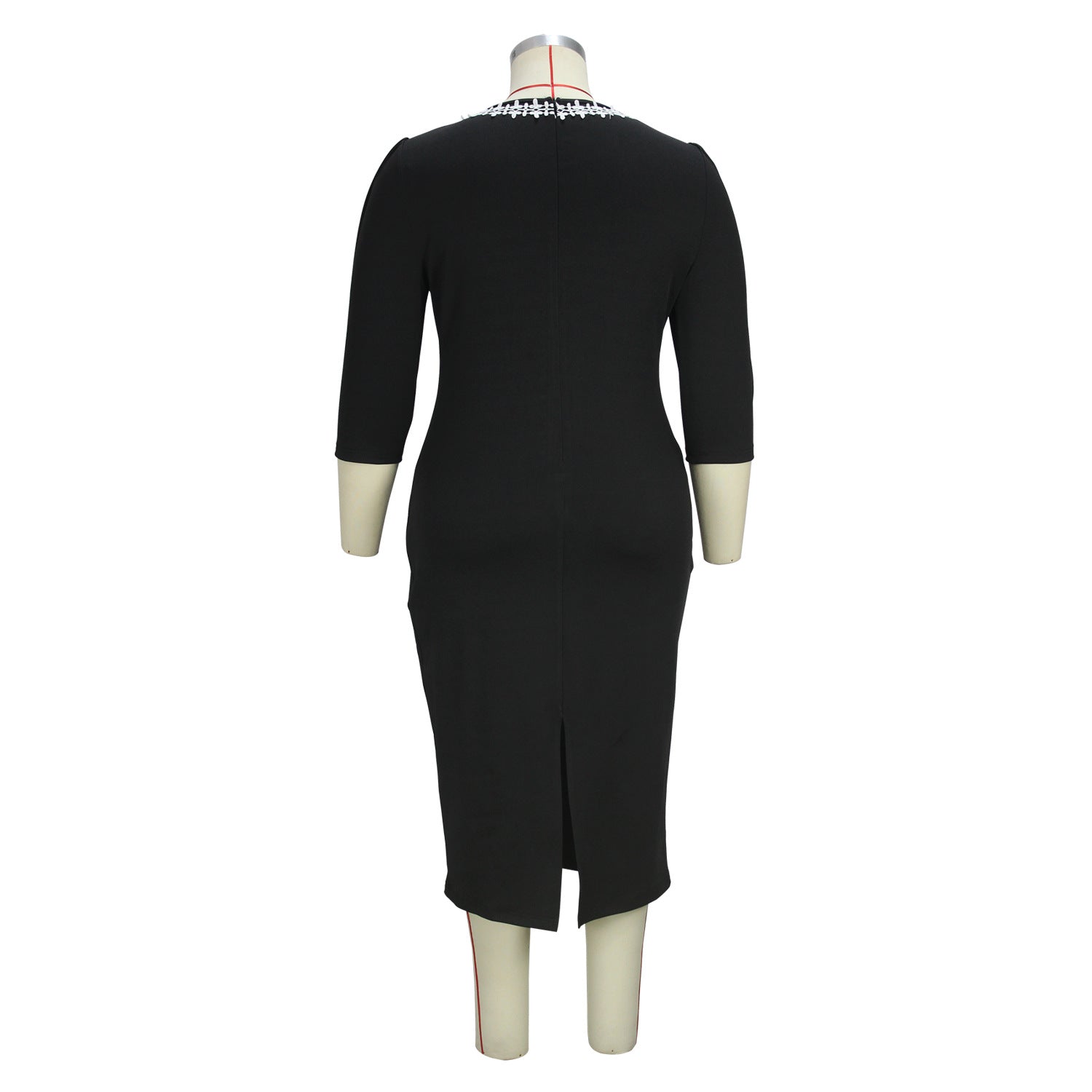 Spring Summer Women's Chic Elegant Fashion Career Plus Size Slim Dress 4