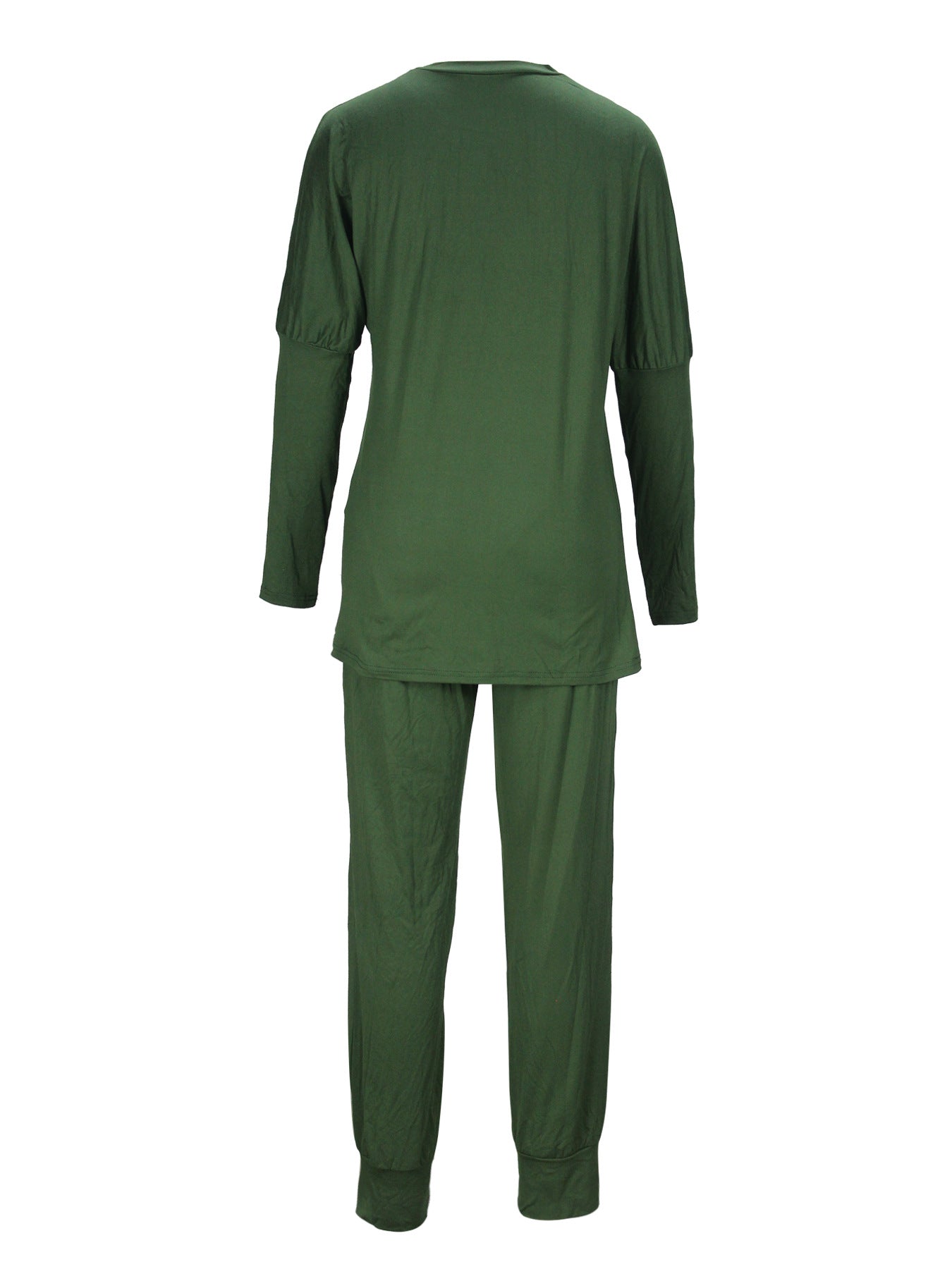 Autumn and Winter Women's Clothing Round Neck Loose Solid Color Long Casual Two-piece Pants Set 40