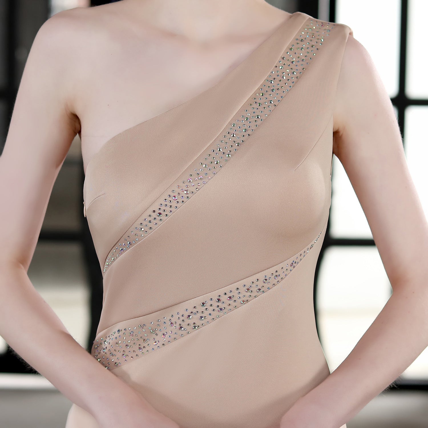 Summer formal beaded one shoulder mermaid evening dress 24