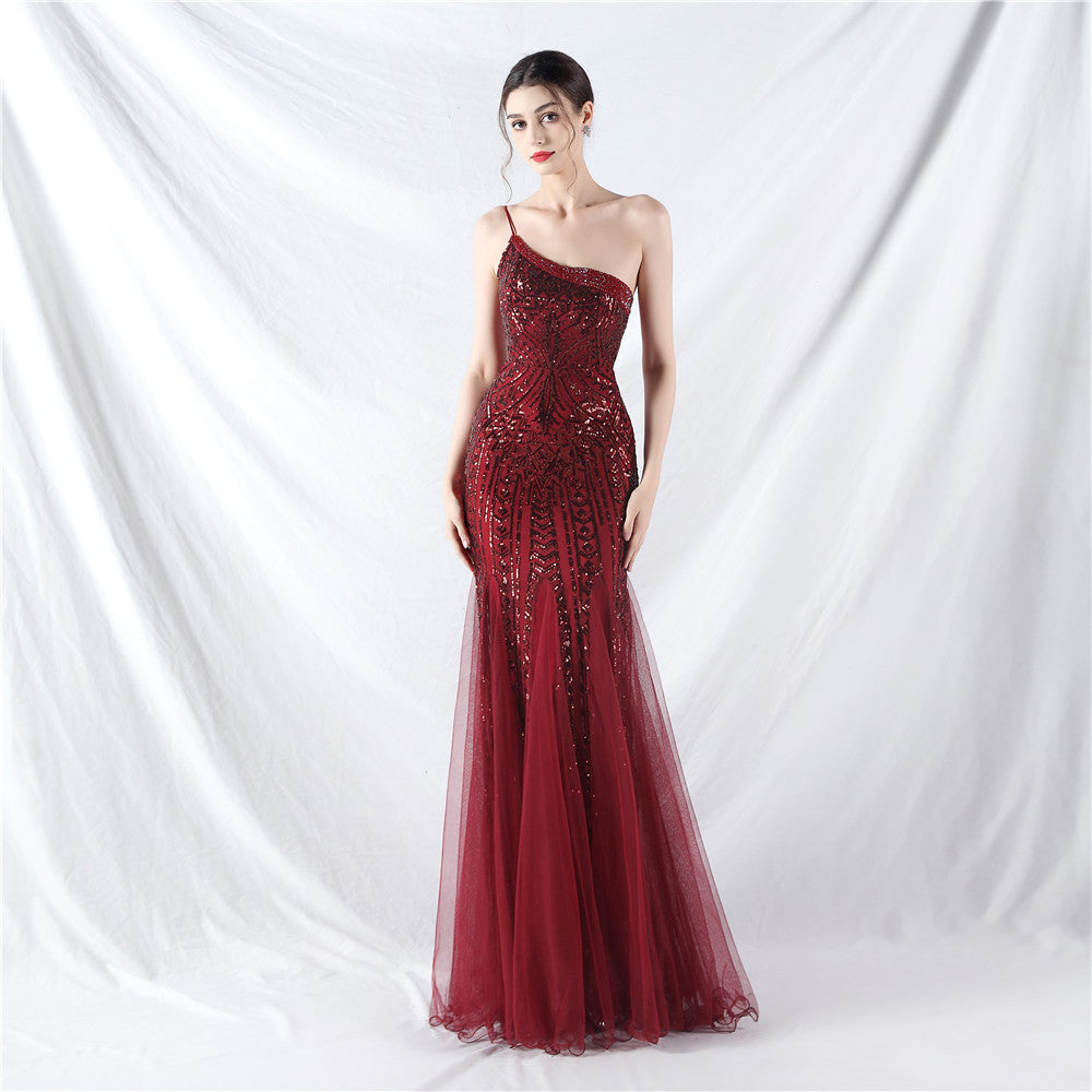 Plus Size Women Sequined Formal Party Maxi Evening Dress 7