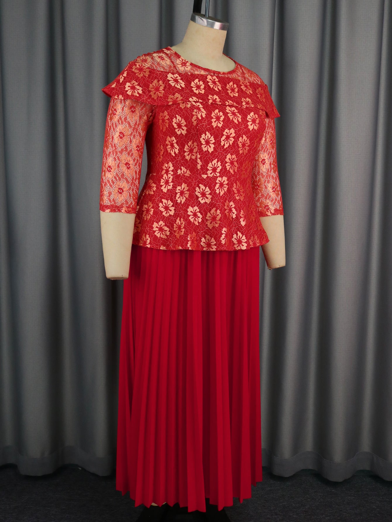 Women Style Lace Party Formal Party Long Sleeve Dress 4