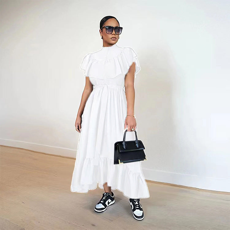 Women Retro Skirt Loose French Shirt Dress 7