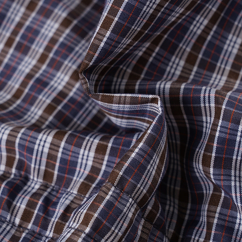 Women's Plaid Lace Trim Elastic Tie-Waist Trendy Woven Short Shirt Set 40