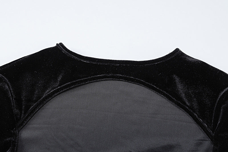 Women's Winter Sexy Hollow See-Through Slim Long Sleeve Bodycon Dress 10