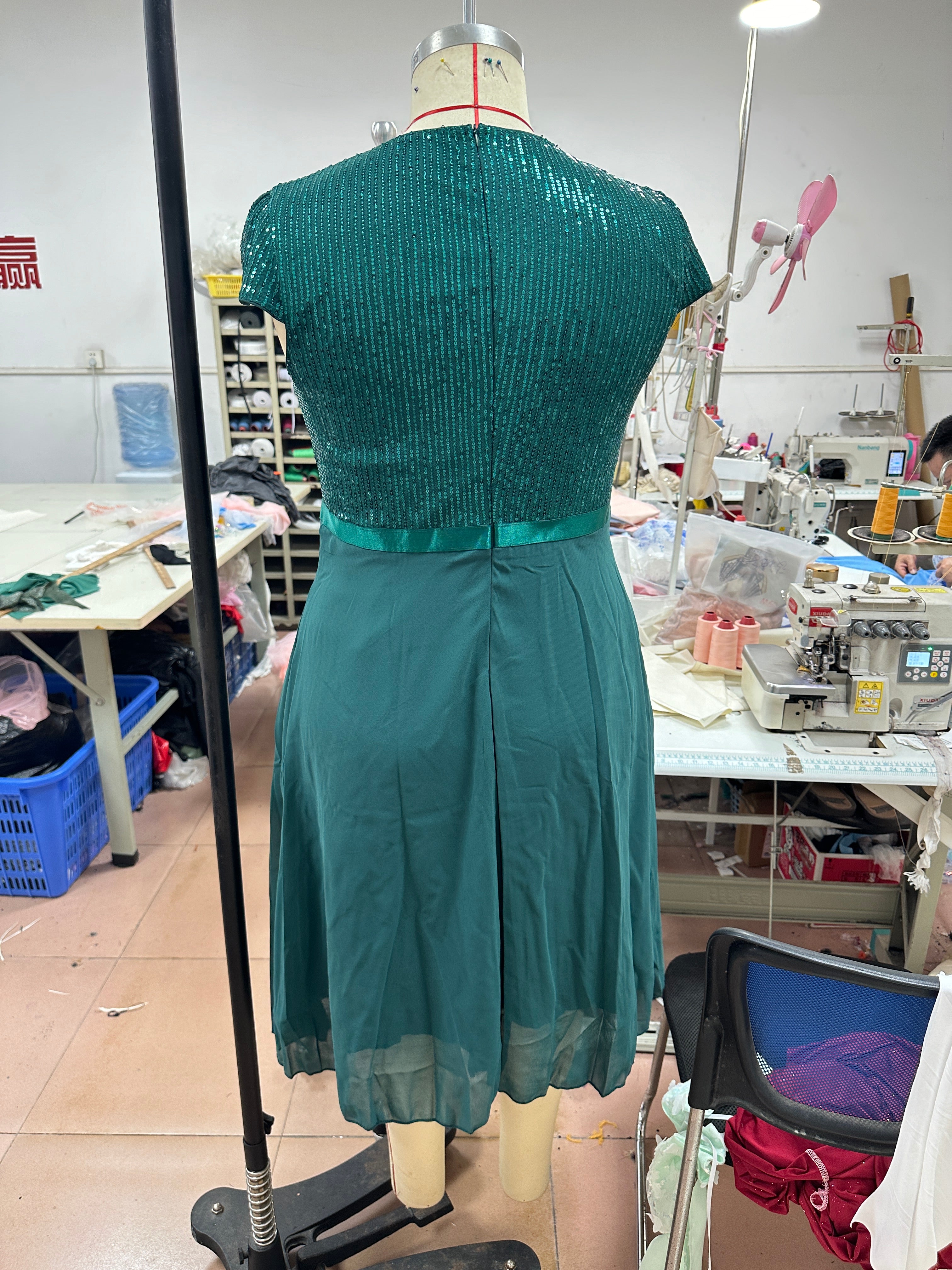 Solid Color Spring Summer Women's Short-Sleeved Slim-Fit Women's Dress 11