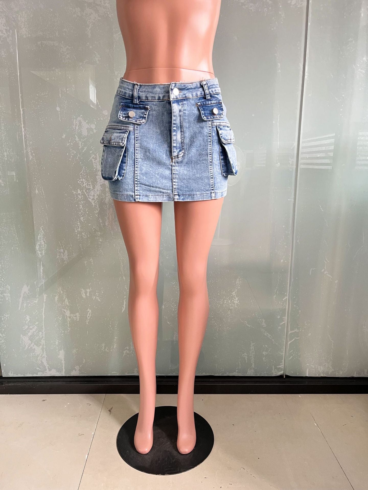 Sexy Fit Denim Mini Skirt Bodycon Club Skirt 8