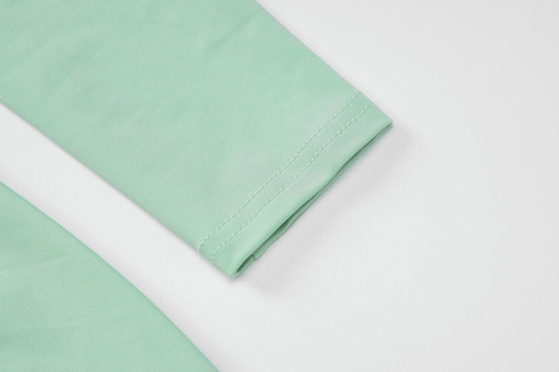 Women's Low Back Solid Color Long Sleeve Jumpsuit Fall Slim Sports Basic Overall Pants 19