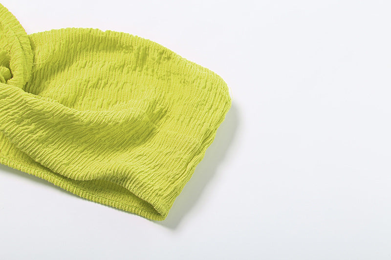 Women Summer Sexy Strapless Top and Long Skirt Two-Piece Set 29