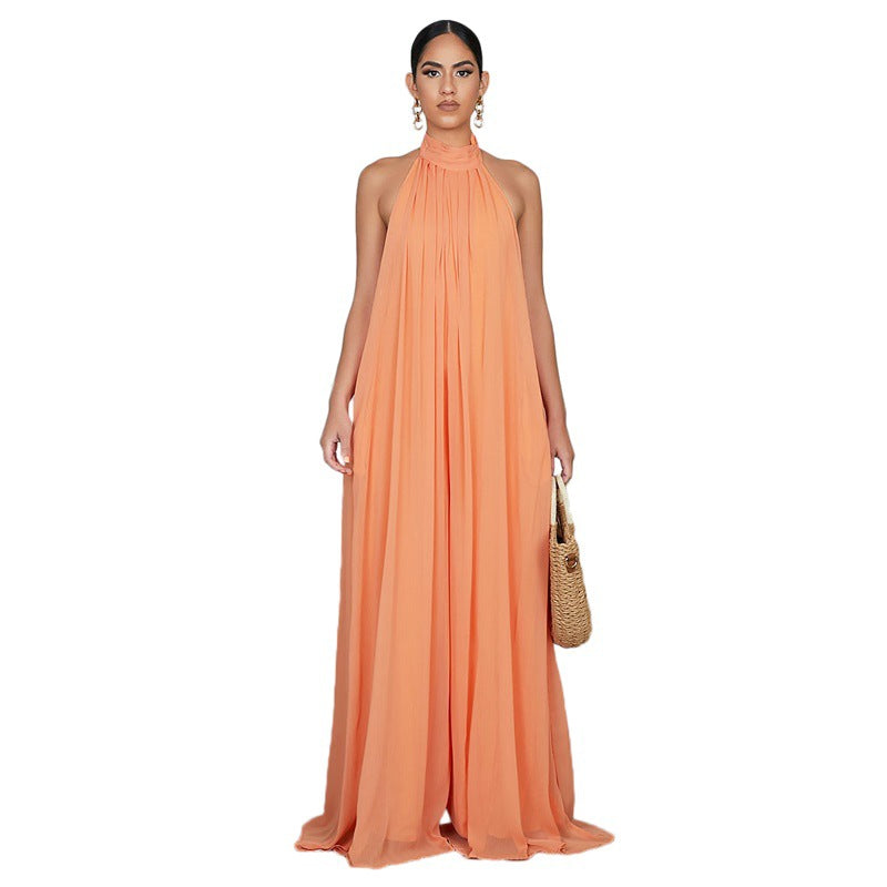 Casual Chiffon Loose Low Back Women'S Jumpsuit 24