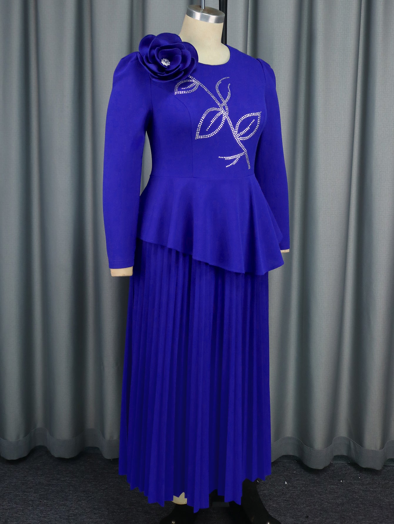 Women Rose Party Formal Party Ruffled Dress 6