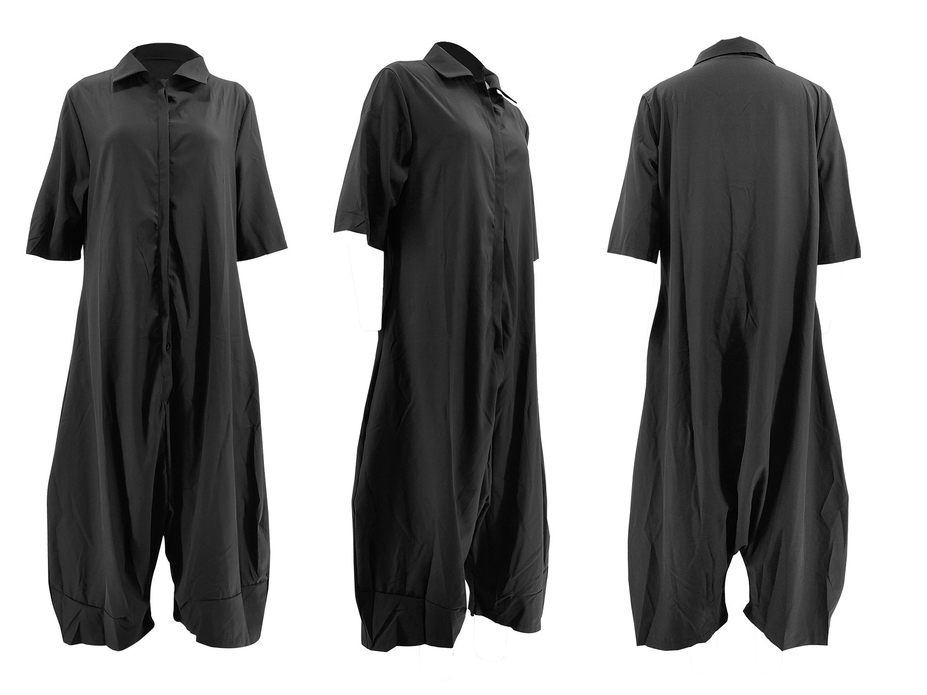 Women Solid Casual Wide-Leg Jumpsuit 4