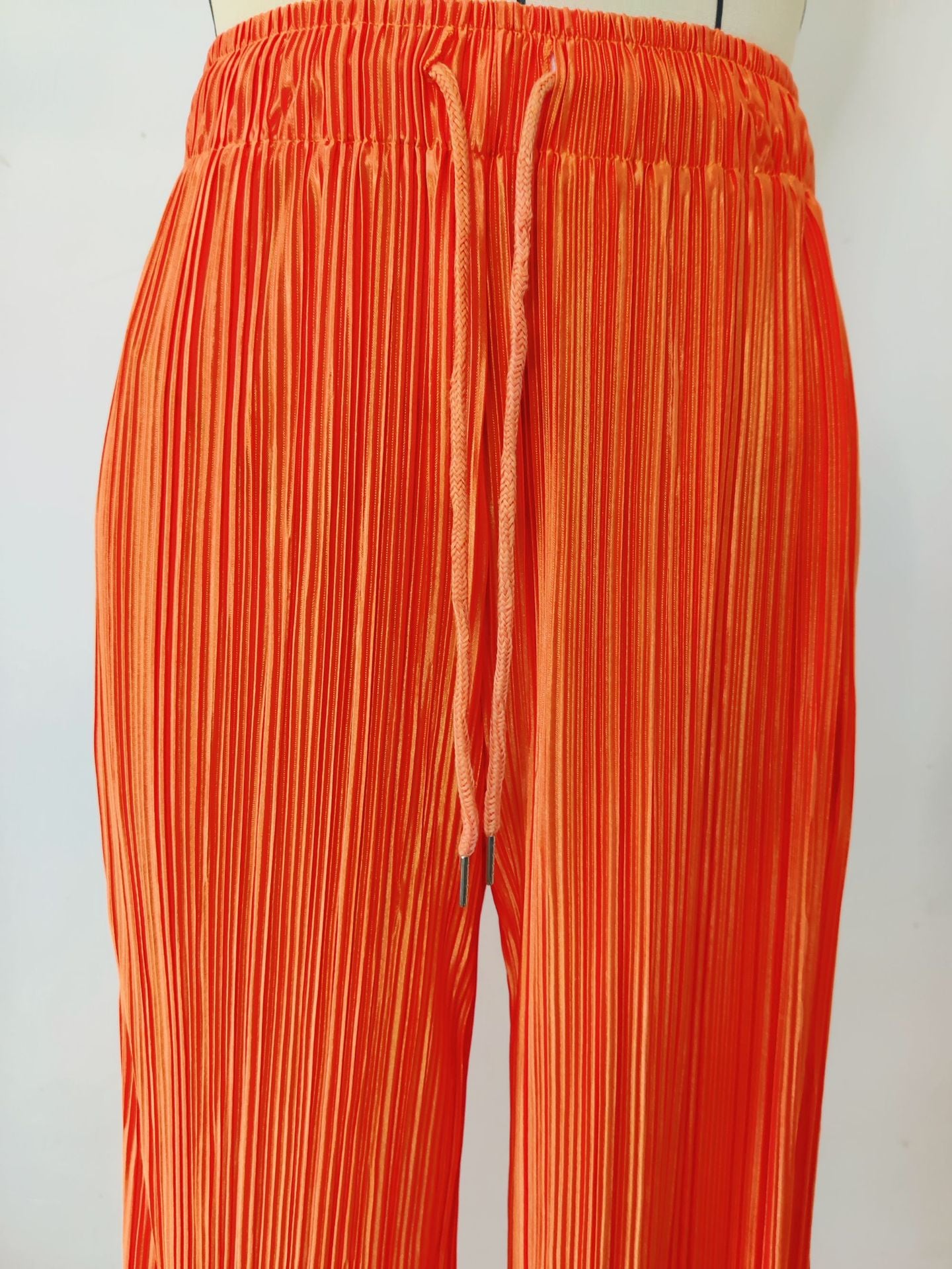 Women's Pleated Spring And Autumn Trousers Elastic Waist Loose Pants 15