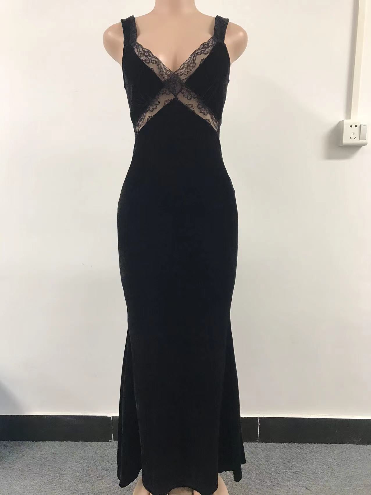 Women Elegant Lace Straps Party Evening Dresss 10