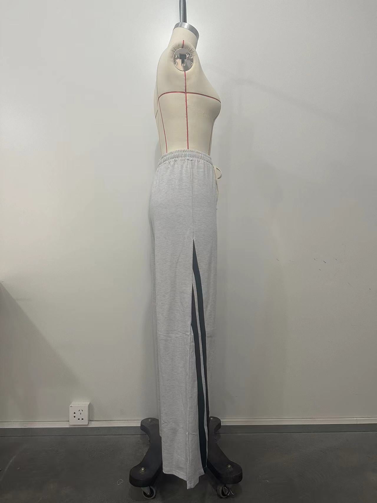 Women Fashion Stripe Patchwork Casual Pants 7