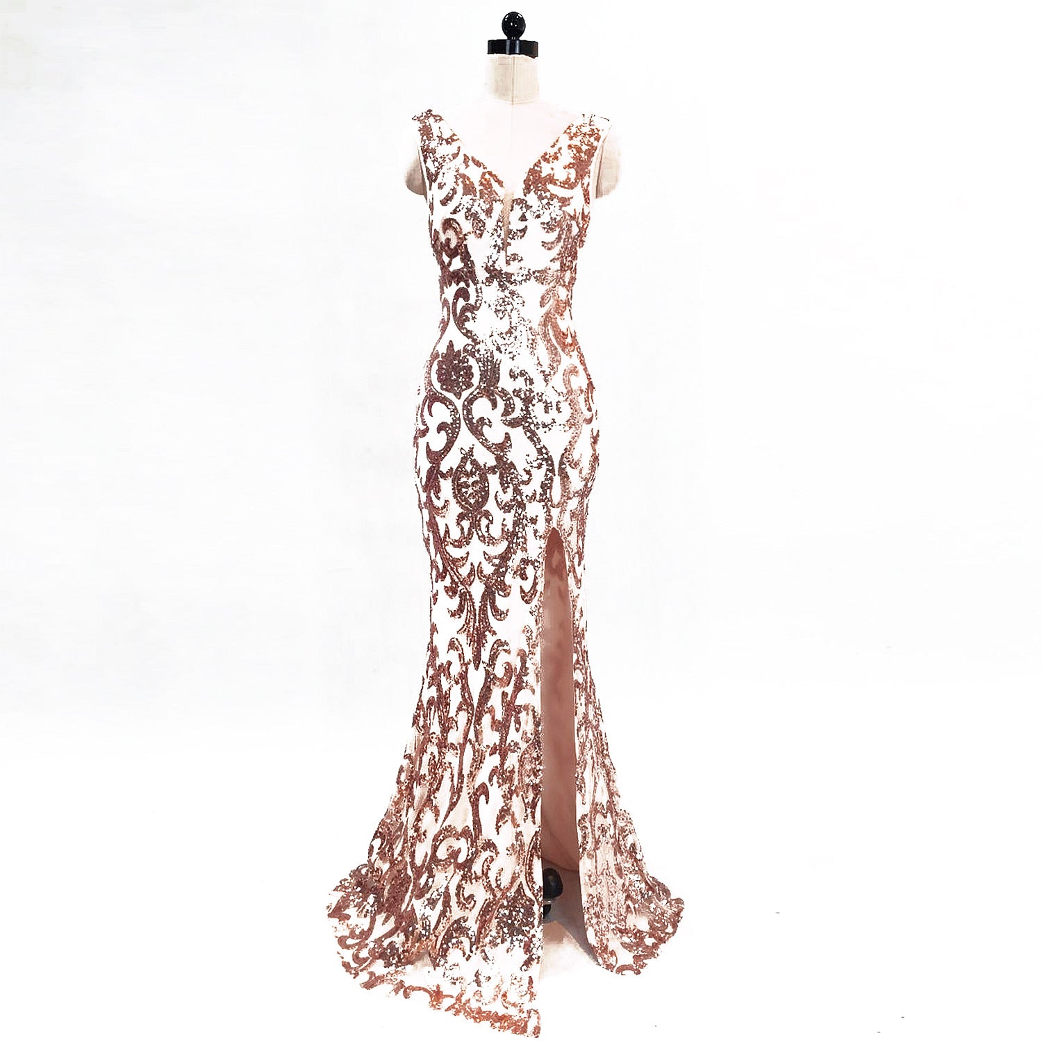 Plus Size Women Plus Size Sequins Formal Party Maxi Evening Dress 19