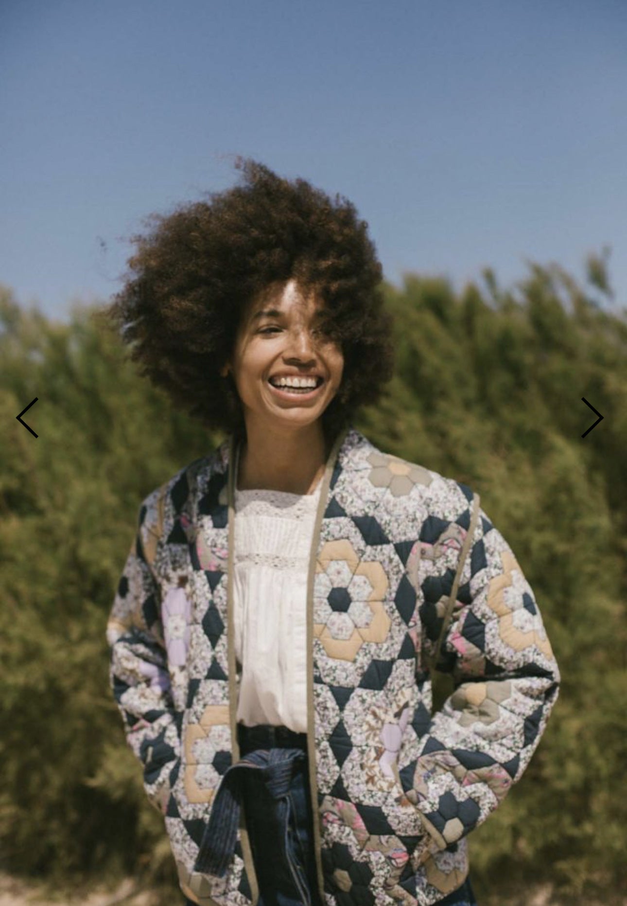 Women Padded Printed Long Sleeve Detachable Vest Jacket