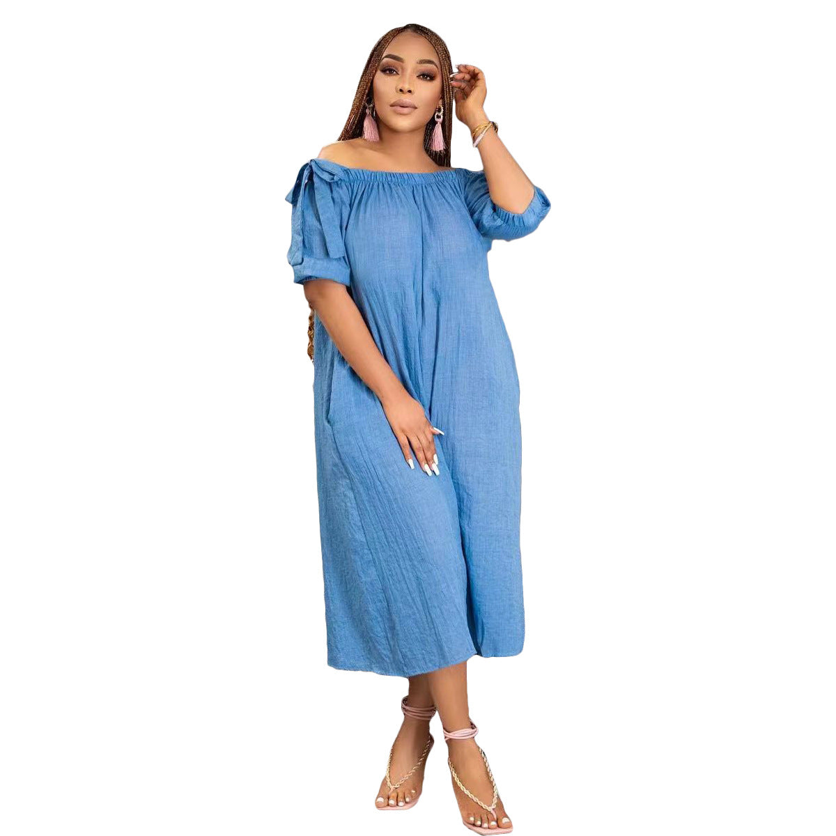 Women'S Loose Off Shoulder Casual Wide Leg Jumpsuit 6