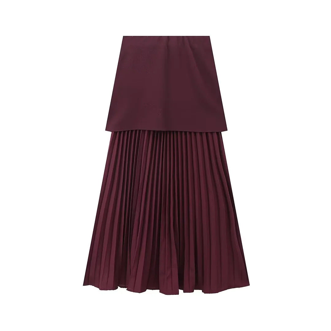 Women casual Knitting Patchwork skirt 3