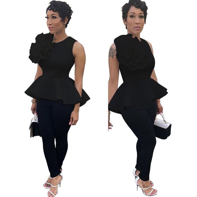 Women's Summer Ruffle Sleeveless Slim Waist Top 7