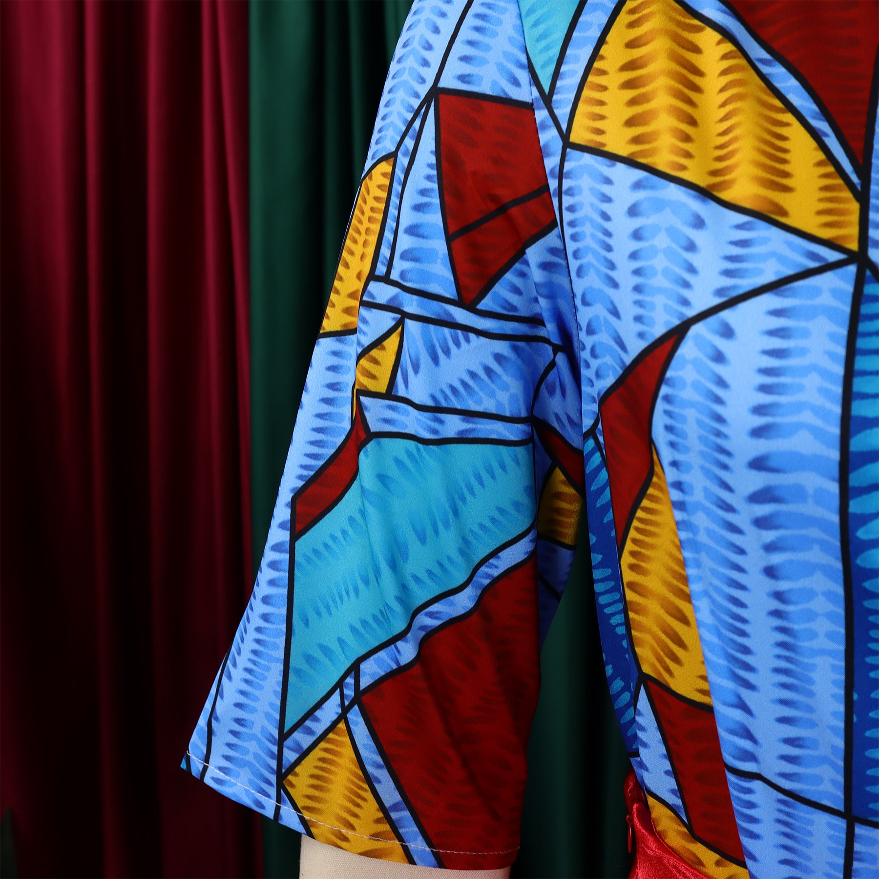 Women's Printed Short Sleeve Shirt Casual Loose Wide Leg Pants African Two-Piece Suit 14