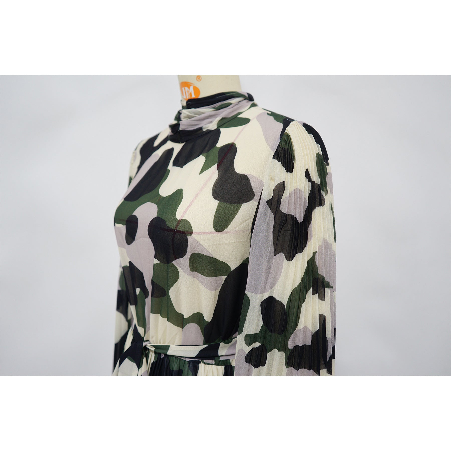 Women's African Plus Size Camouflage Loose Pleated Dress 10