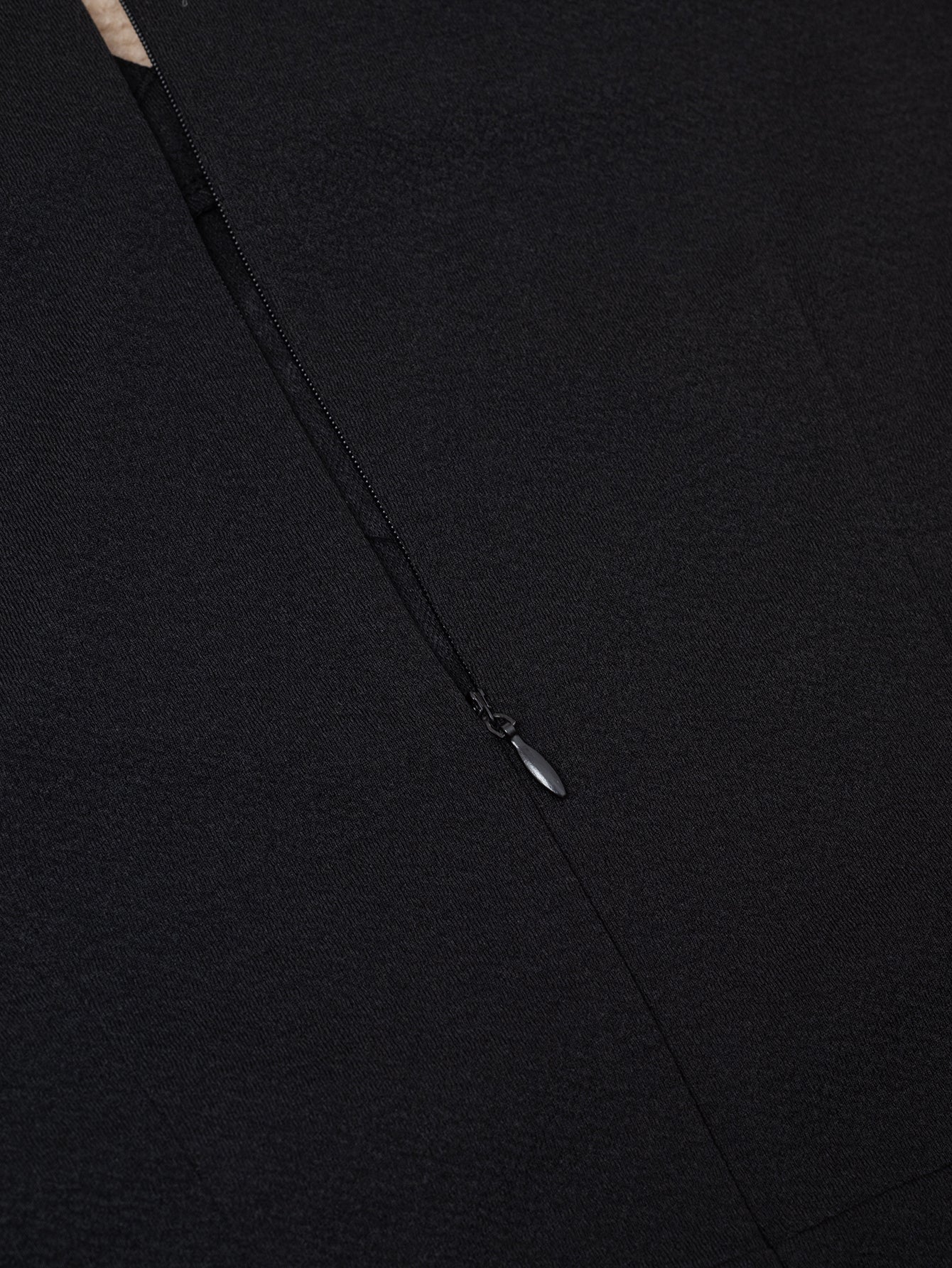 Elegant Slim Lace Patchwork Sleeve Black Ruffle Career Dress 8