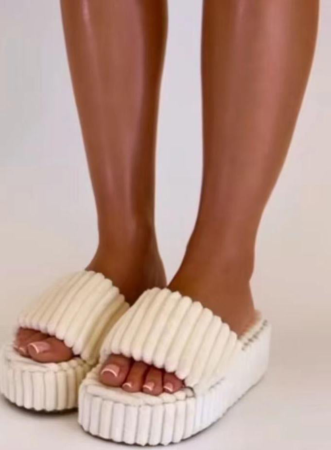 Plus Size Platform Outdoor Wear Fur Slipper 5