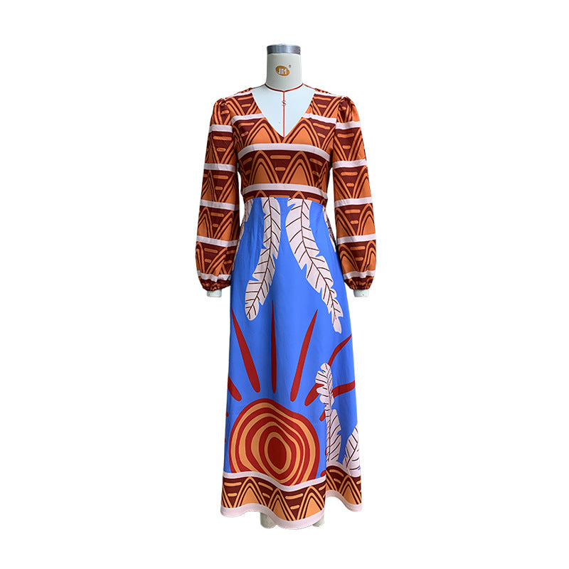 Women Sexy Printed Bohemian Dress 5