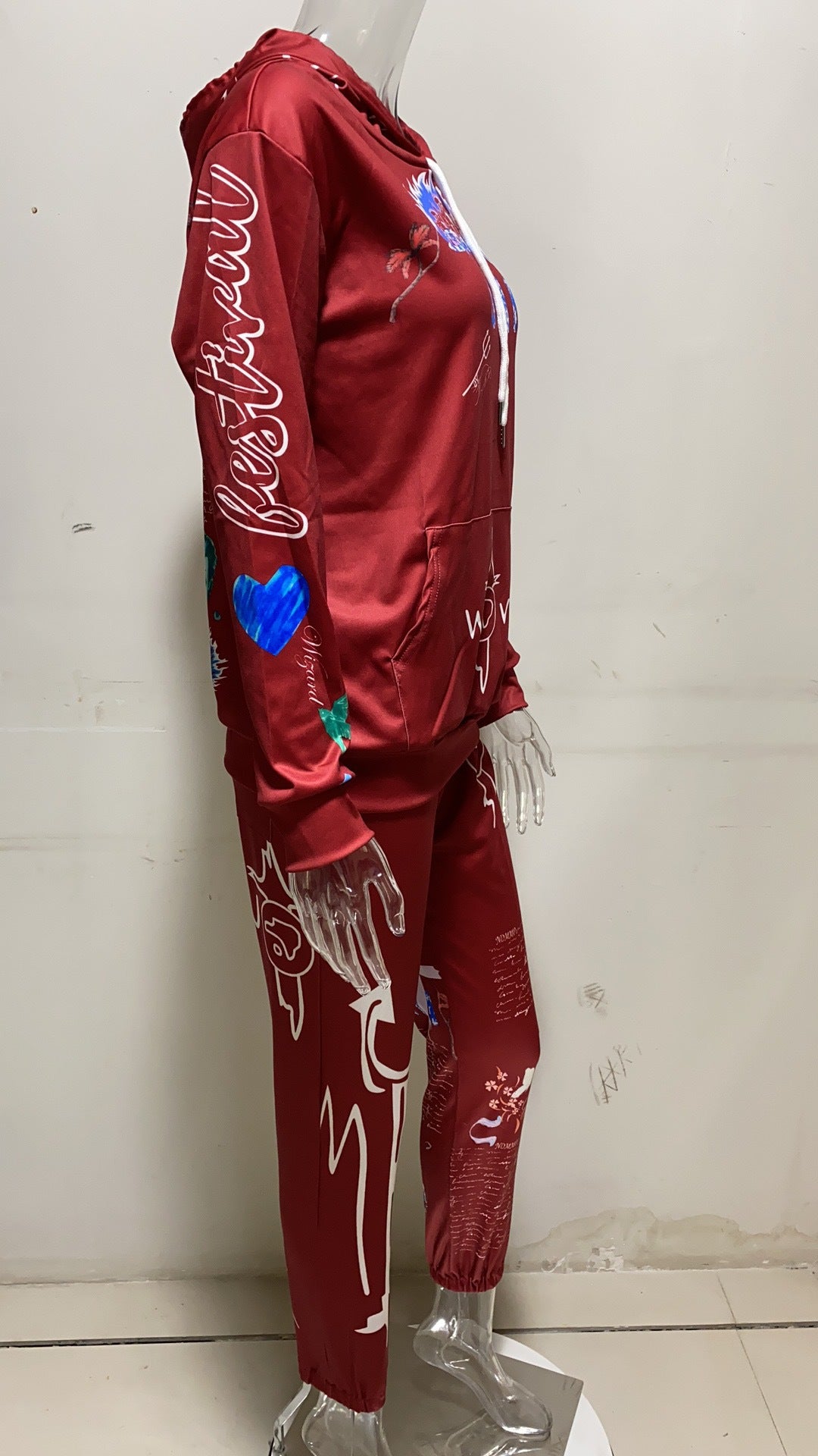 Autumn And Winter Women's Letter Print Casual Two-Piece Hoodies Sweatpants Two Piece Set 25