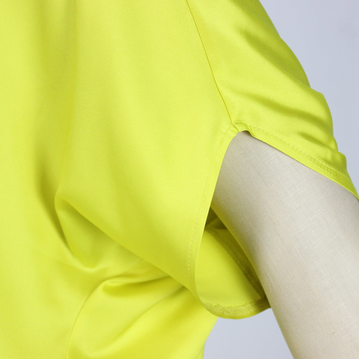 Women's Bat Sleeve V-Neck Fashion Irregular Loose Satin Dress 19