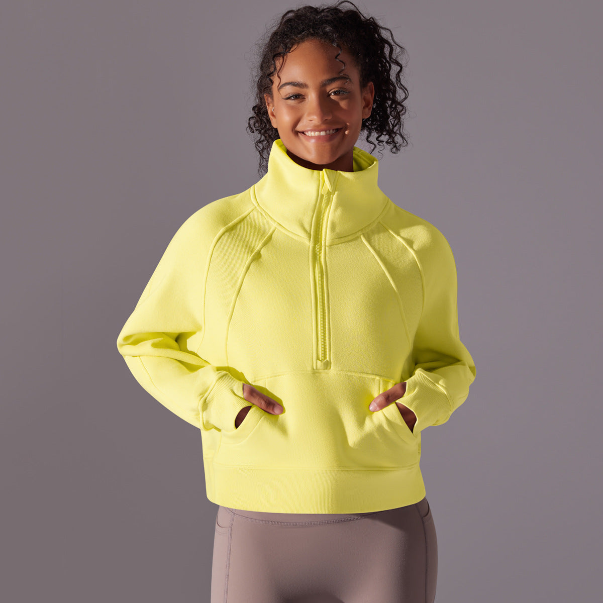 Women Solid Yoga Casual Outdoor Sports Loose Long-sleeved Top 12