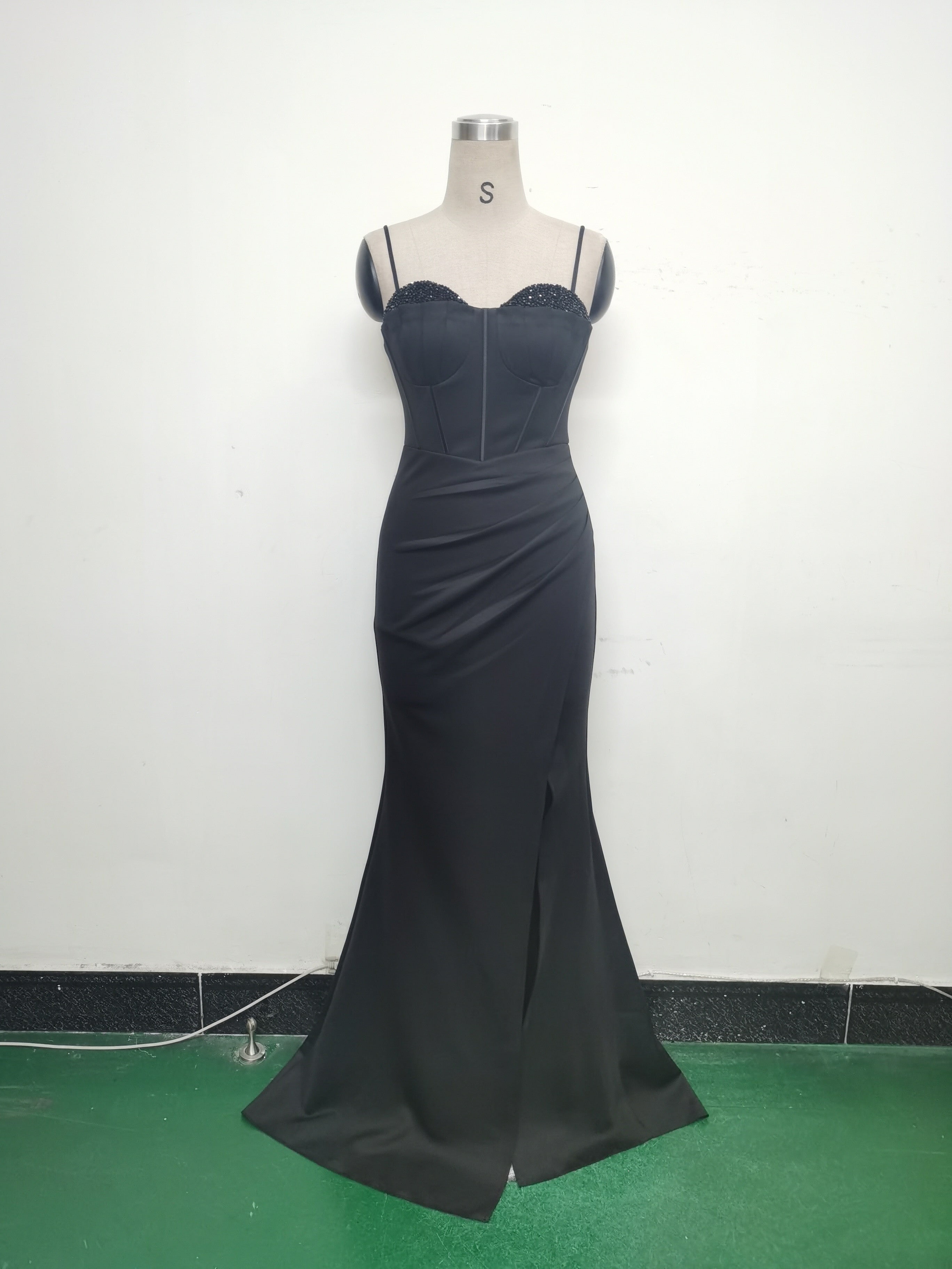 Women Fishbone Crystal Evening Dress 36