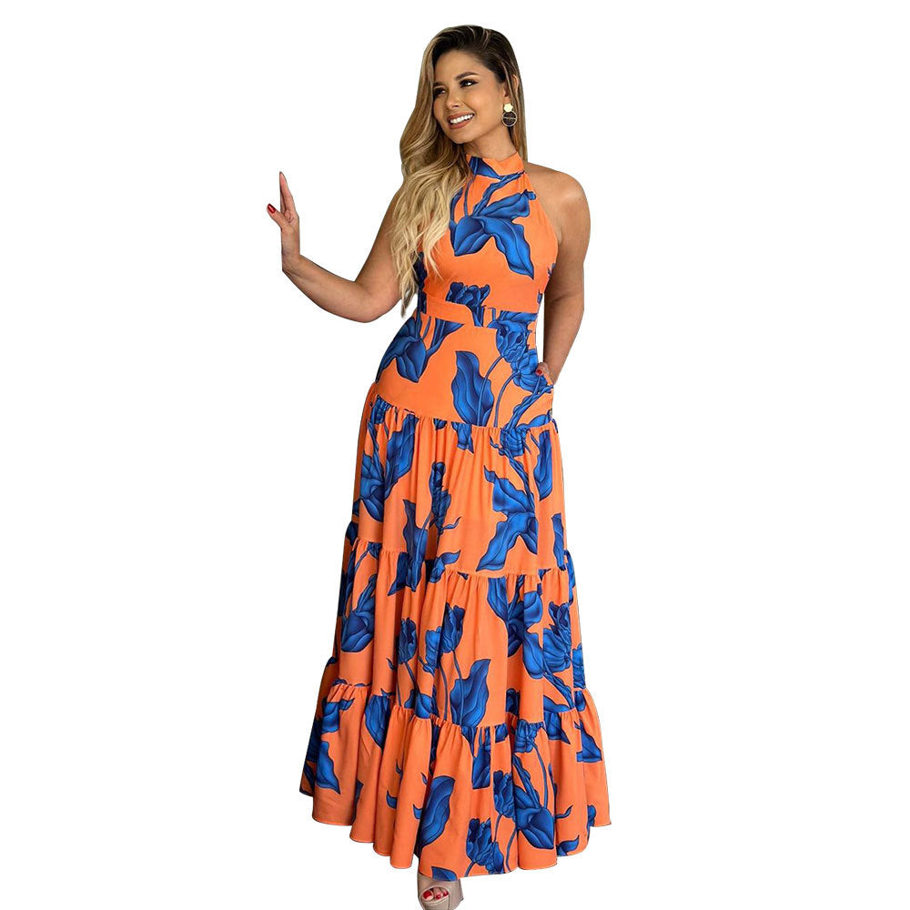 Women Printed Halter Neck Dress 6