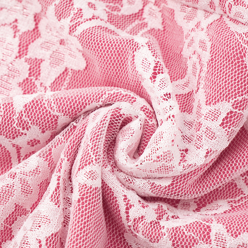 Women Spring and Summer Lace Halter Neck Lace-Up Hollow Backless Jumpsuit 19